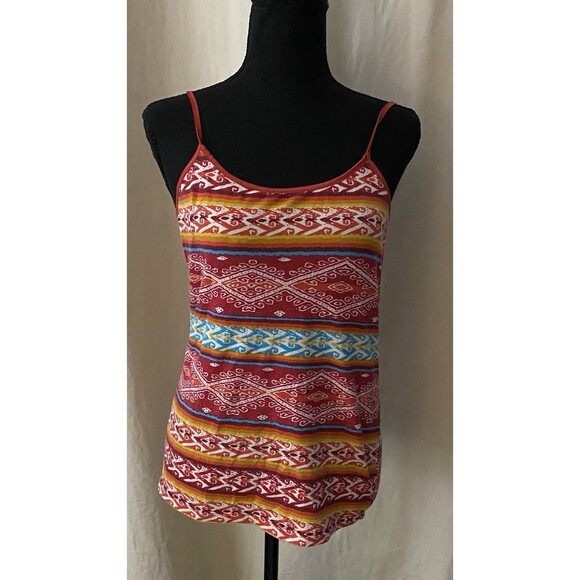 Wet Seal Vintage Aztec Print Tank Top Adjustable Spaghetti Straps Shirt XL - Picture 1 of 4